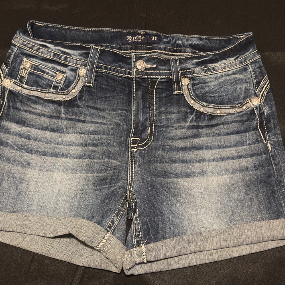 Miss Me Blue Jean Shorts with rolled Cuffs
